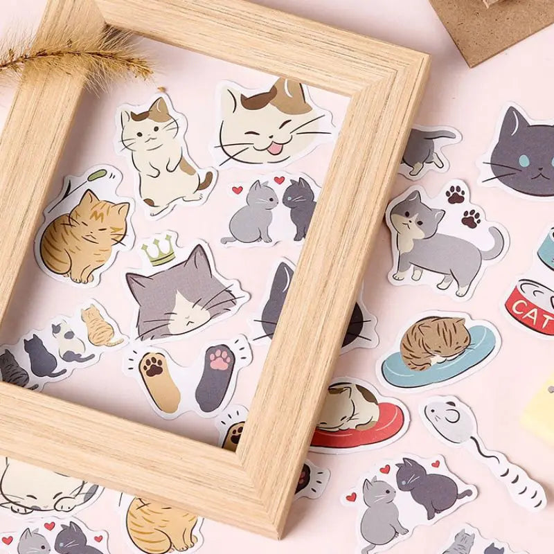 45pcs Puddle Cat Diary Handbook Photo Album Water Cup Mobile Phone