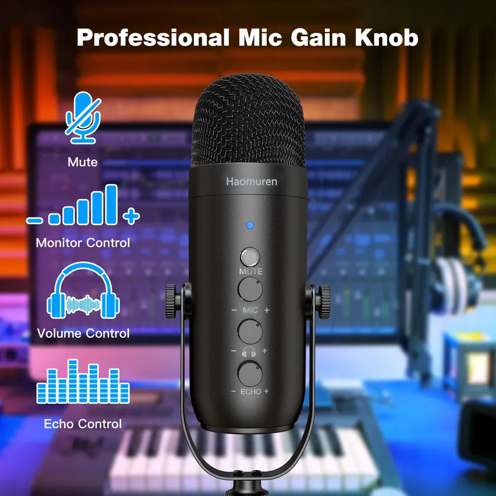 Professional USB Streaming Podcast PC Microphone Studio Cardioid