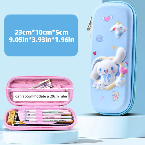Kuromi & Cinnamoroll Pencil Case, Durable, 3D Three-dimensional