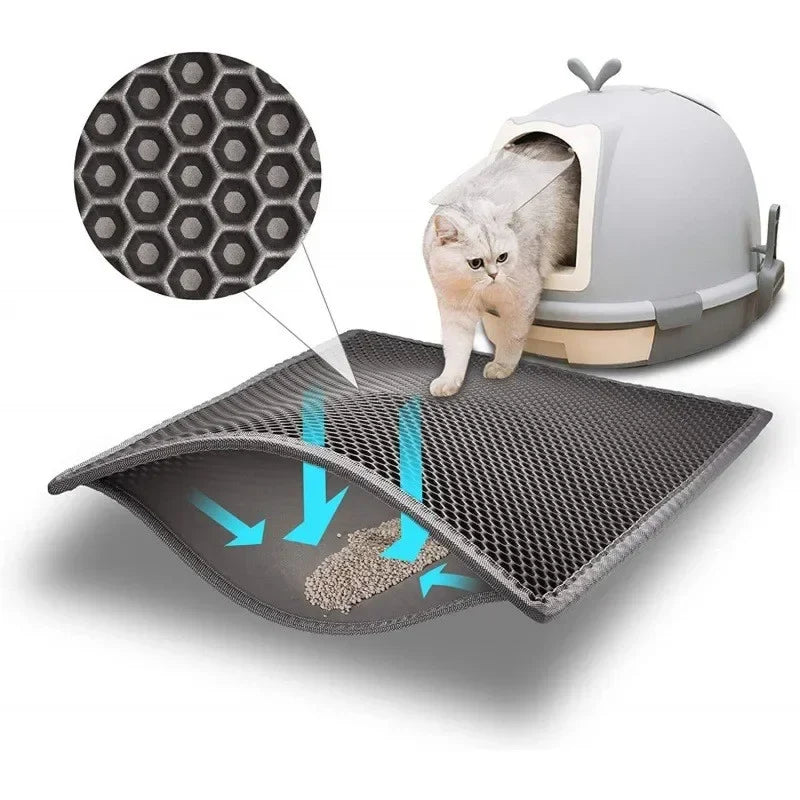 Cat Litter Mat EVA Double Layer Cat Litter Mat Cat Litter Basin Sand