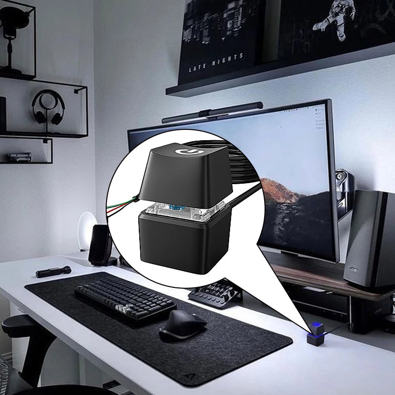 Computer Desktop Switch 1.8m Blue LED PC Motherboard External Start