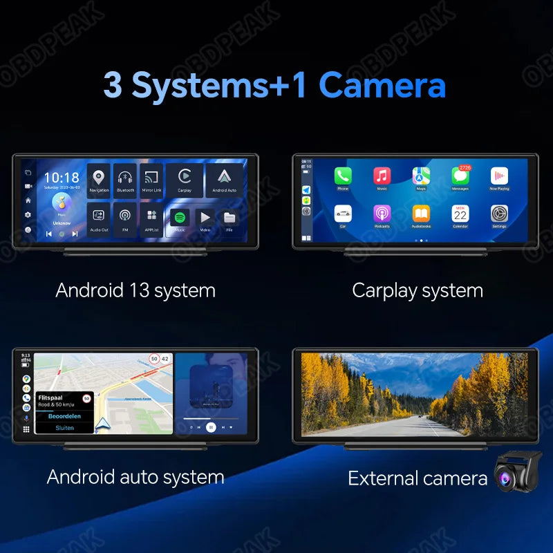 T30 10.26 AI Screen Dash Cam Android 13 System Carplay Android AUTO 5G