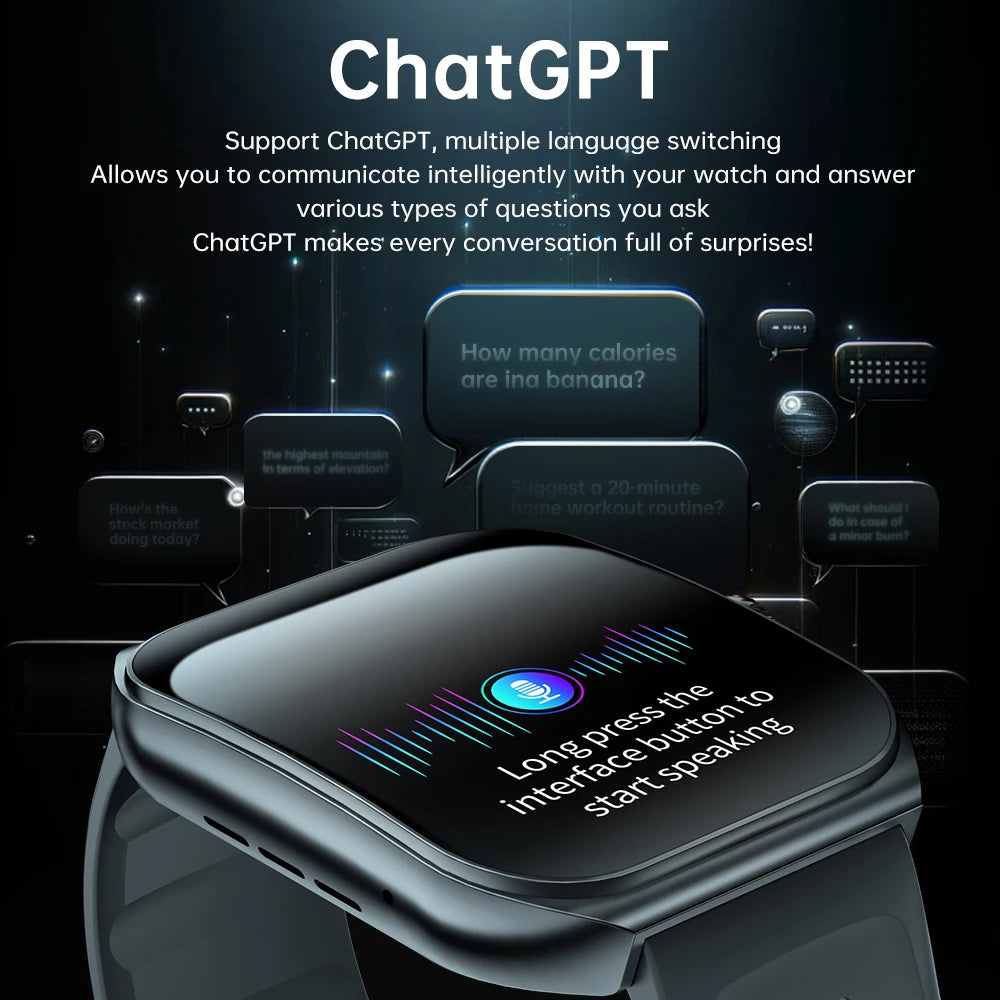 KUMI KU7 Smartwatches 1.96" Amoled 100+Sport Modes NFC IP68 Waterproof