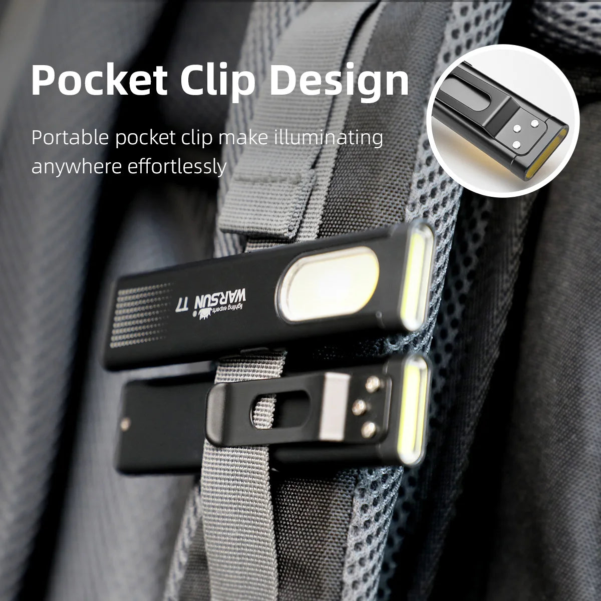 Warsun LED Keychain Flashlight USB-C Rechargeable 800Lm Portable Mini