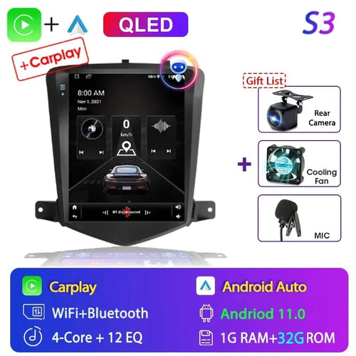 For Chevrolet Cruze 2008-2014 Carplay Android 12 Car Radio Multimedia