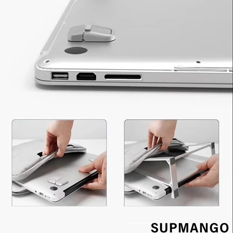 2PCS Foldable Laptop Stand Aluminium Alloy Non-slip Cooling Holder