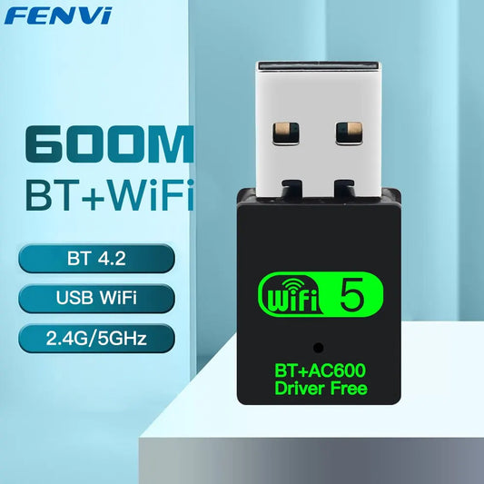 FENVI 600Mbps USB WiFi Bluetooth Adapter 2in1 Dongle Dual Band 2.4G