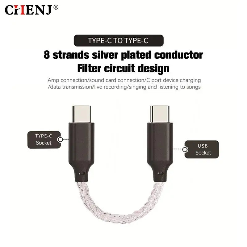 USB Type C To Type C DAC Hifi Adapter Earphone Amplifie Digital