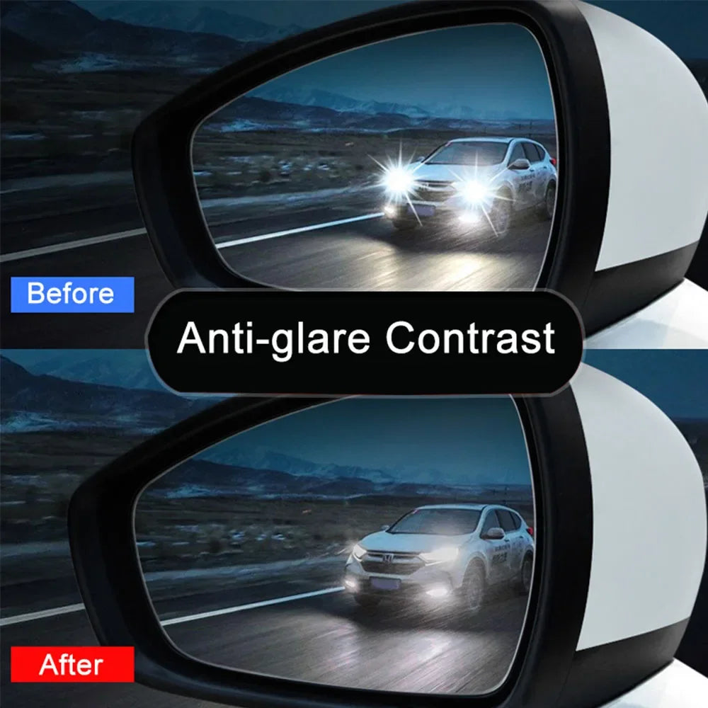 Car Rearview Mirror Film Side Window Rainproof Clear Film 2 Pcs Anti