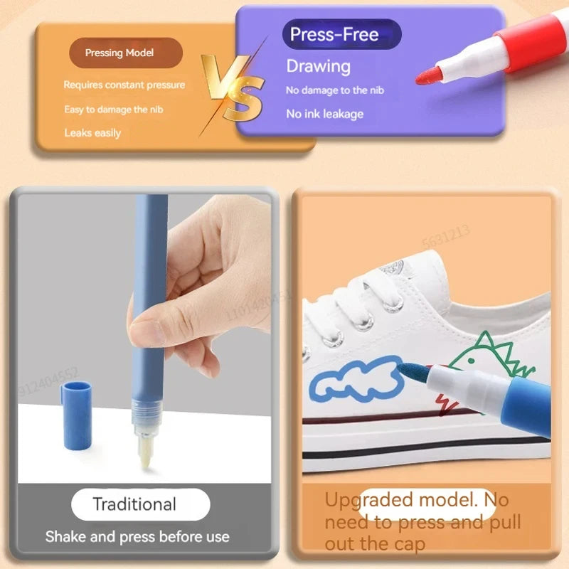 12-80 Colors Acrylic Paint Art Marker Pen DIY Hand Drawn Painting