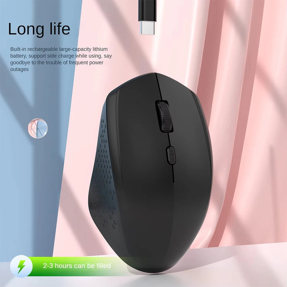 Rechargeable Bluetooth-compatible Wireless Mouse 2.4G Optical Mice