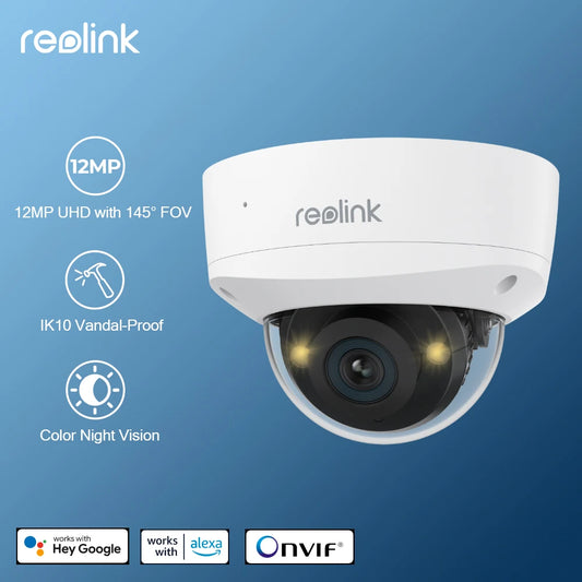 Reolink 5MP 8MP 12MP IK10 Vandalproof PoE Security Camera 2.8mm Lens