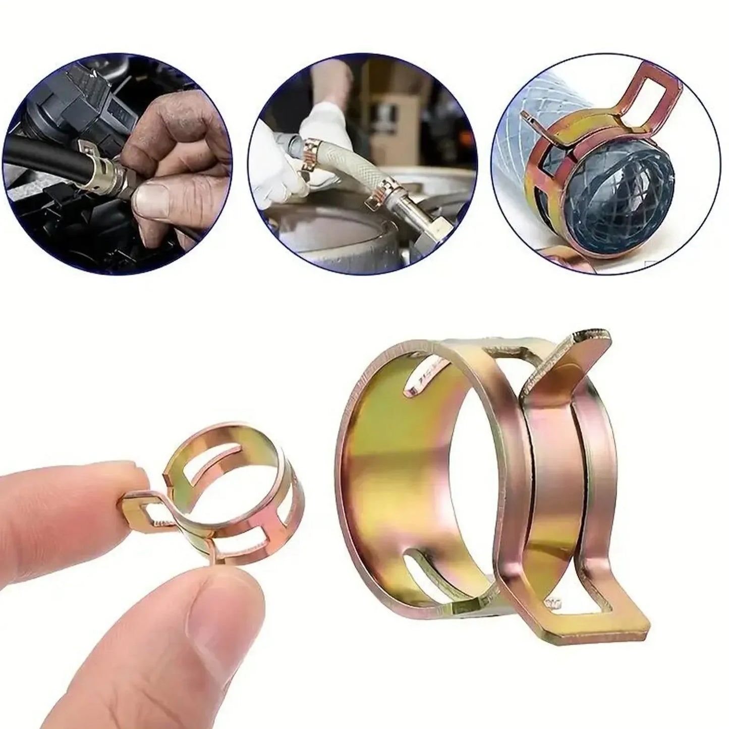 75Pcs 6-10mm Manganese Steel Spring Driven Hose Clamp Low Pressure Air