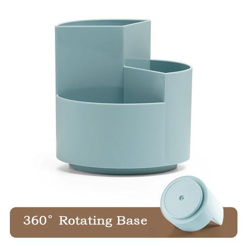 360°Rotatable Pen Holder Large Capacity Desk Pencil Storage Box 9-Grid