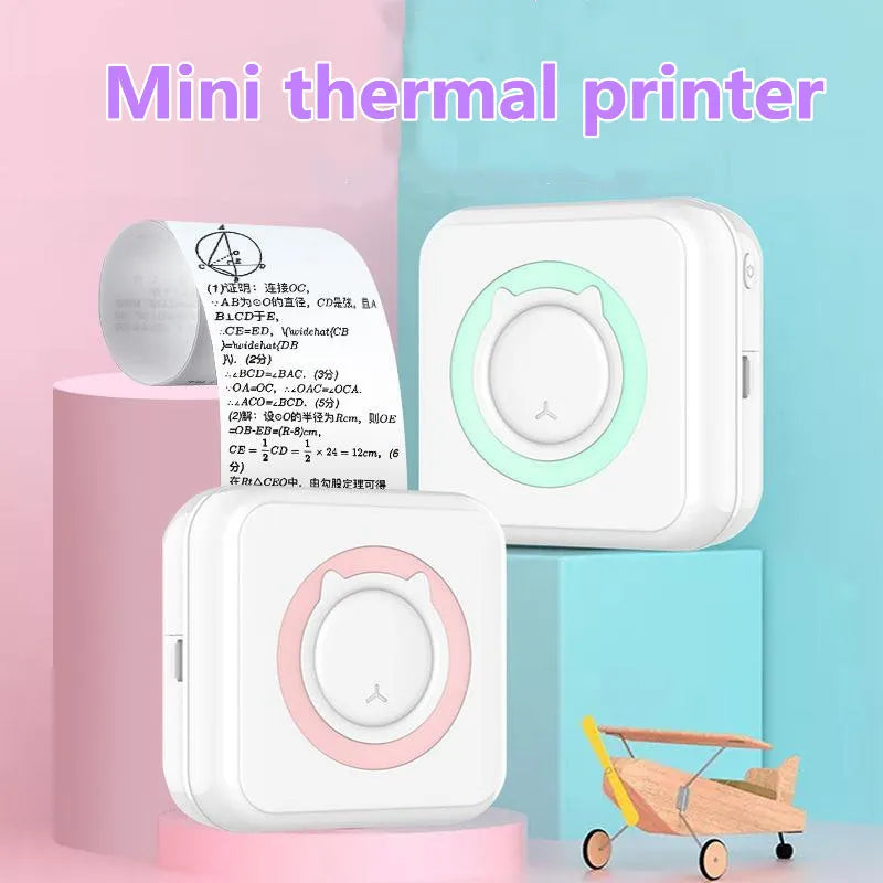 Meow Mini Label Printer Thermal Portable Printers Stickers Paper