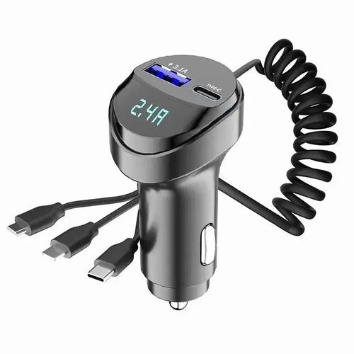 VIKEFON 55W 2 Ports USB Fast Car Phone Charger 3.1A with Voltage