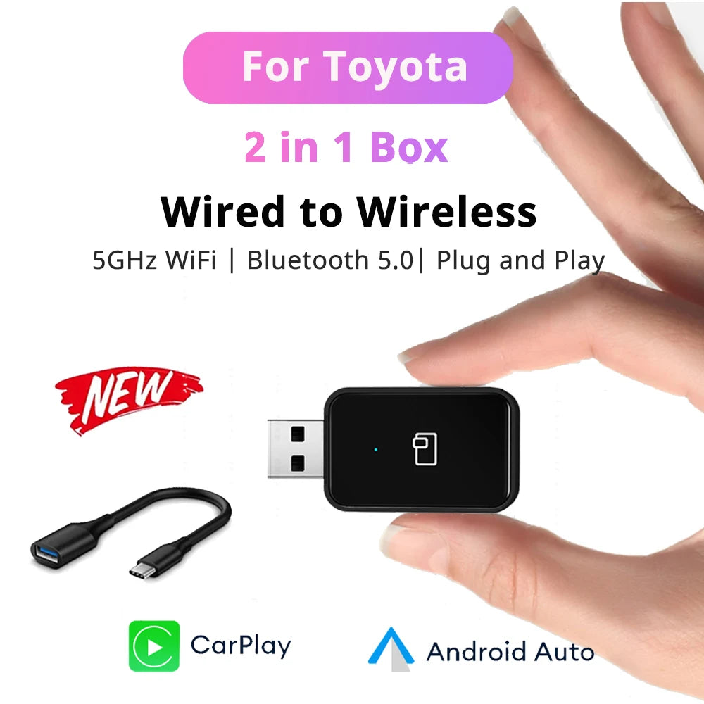 2024 New Mini Wireless CarPlay Android Auto Wireless Adapter Smart