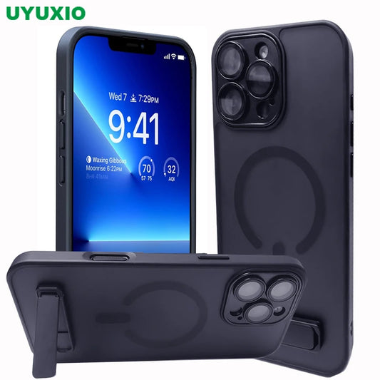 UYUXIO Translucent Magnetic Mobile Phone Case with Kickstand for