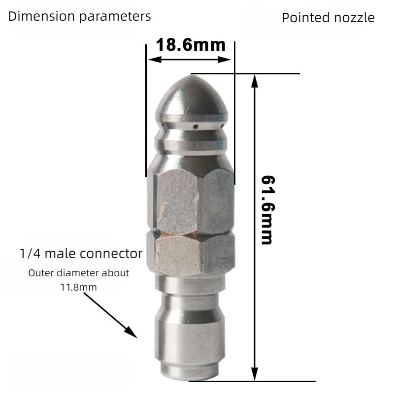 High Pressure Cleaning Equipment Parts Pipe Jet Hose Cleaning Nozzle