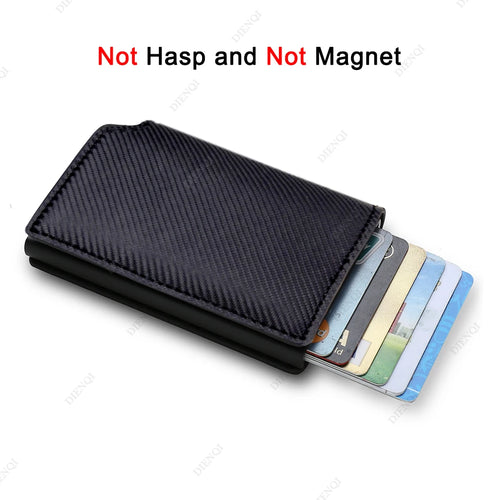 Rfid Aluminum Men Wallet Card Holders Purse Carbon Fiber Men Business