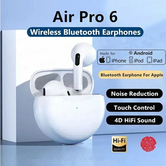 TWS Pro6 Earphone Bluetooth Headphones with Mic 9D Stereo Pro 6