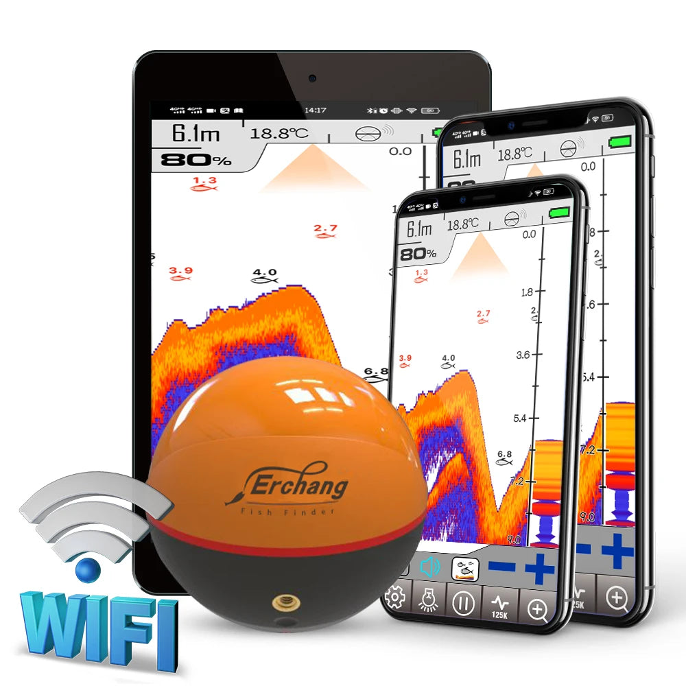 Erchang F68 WIFI Fish Finder 100M Wireless Fishing Sounder Echo