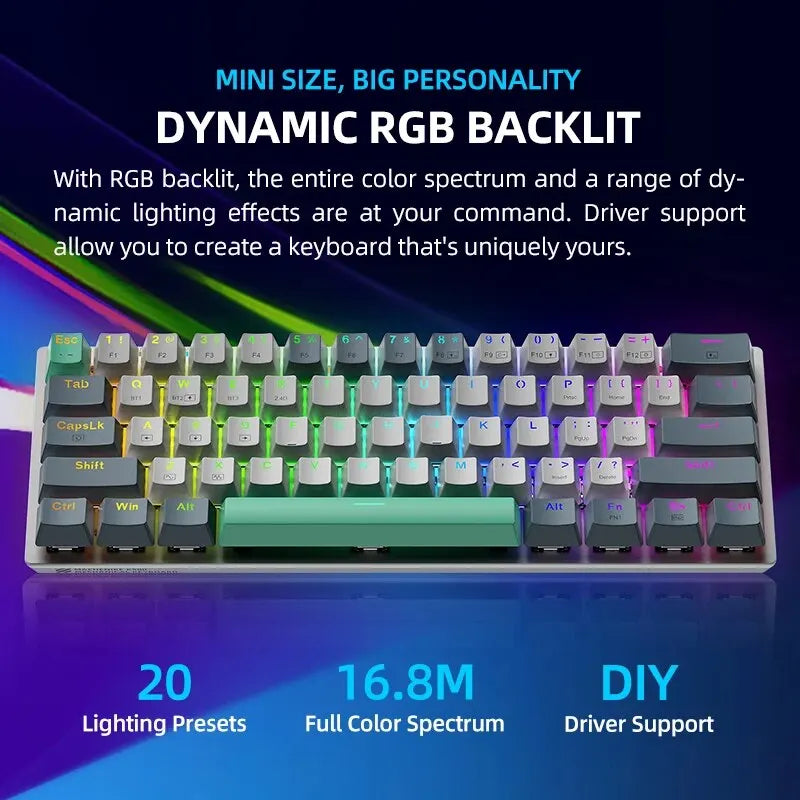 MACHENIKE K500-B61W Wireless Mechanical Keyboard 60% ANSI Layout