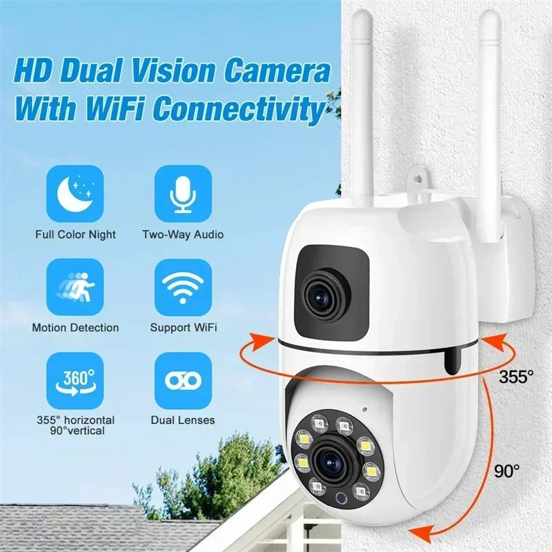 8MP Dual Lens Dual Screen WIFI Surveillance Camera IP Cameras Wireless