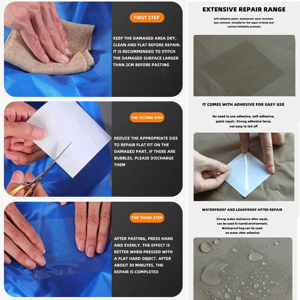 Black / Transparent Strong Waterproof Tape, High Strength Toughness,