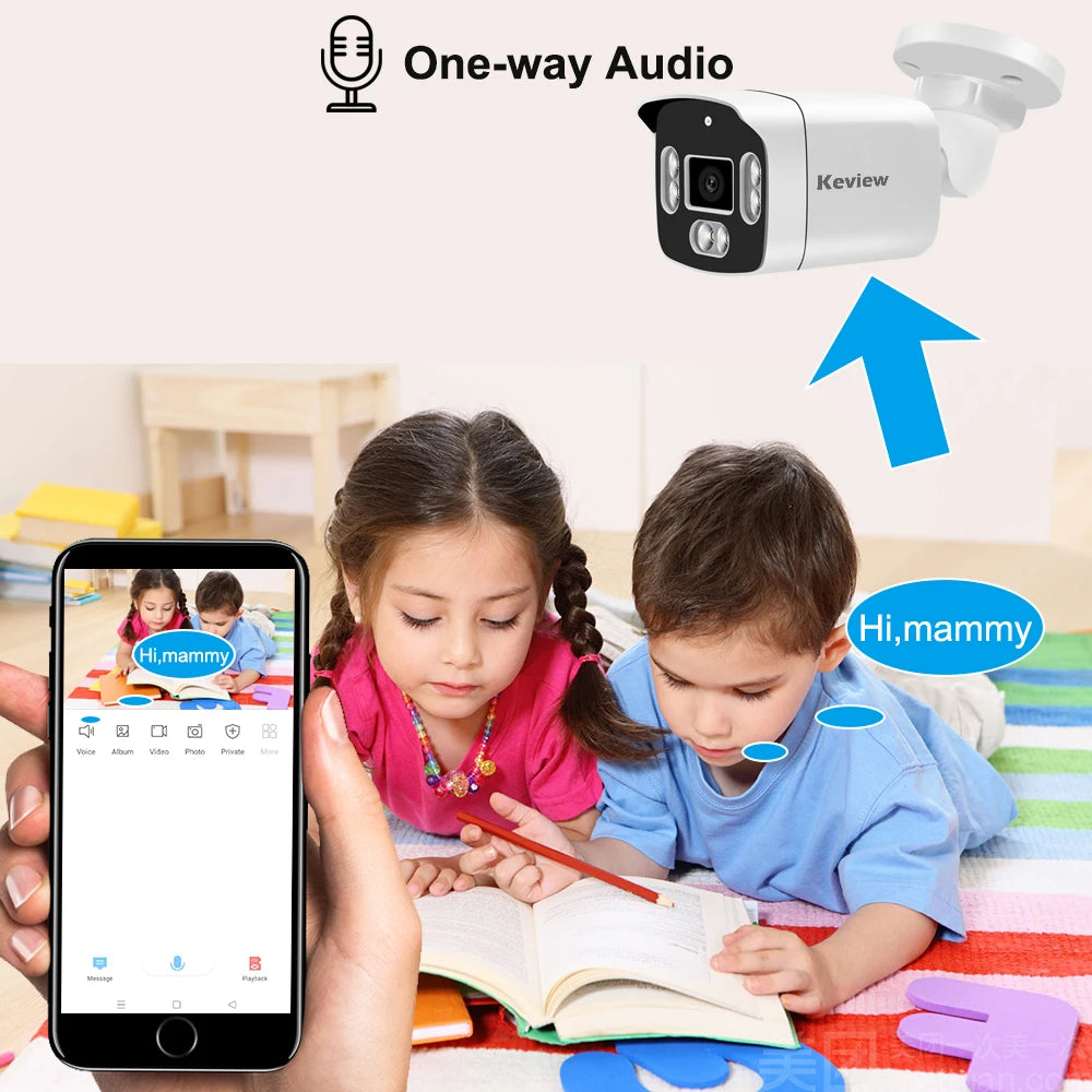 4K Poe Video Surveillance Camera IP Onvif Audio 48V POE Or DC 12V 4MP