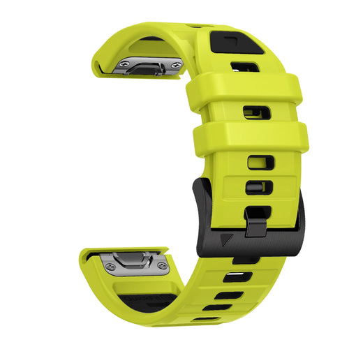 QuickFit 26mm 22mm Two Tone Silicone Strap For Garmin Fenix 8 E 7X 7 6