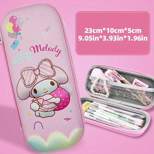 Kuromi & Cinnamoroll Pencil Case, Durable, 3D Three-dimensional