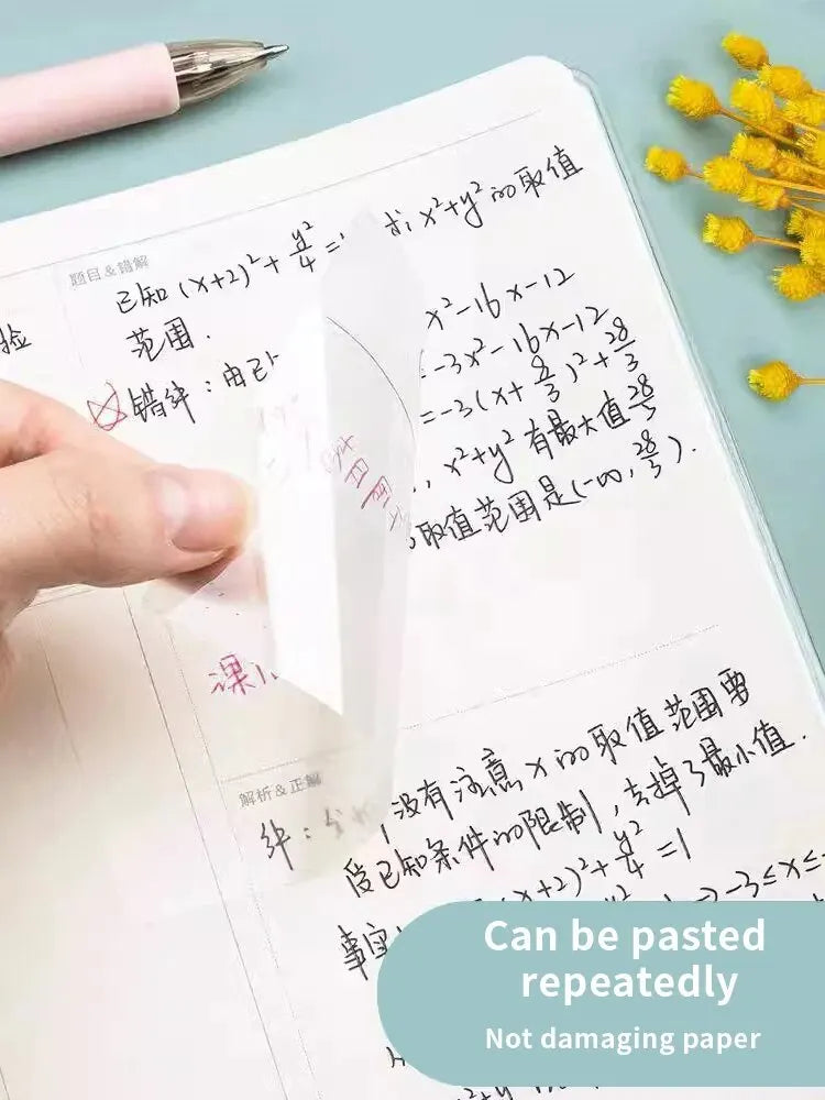 250PCS PET Transparent Sticky Notes Perspective Waterproof Clear