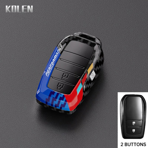 ABS Carbon Fiber Car Key Case Cover For Toyota Corolla Land Cruiser