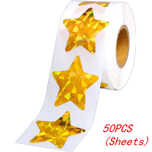 50-500pcs Colorful Star Stickers for Kids Reward School Classroom