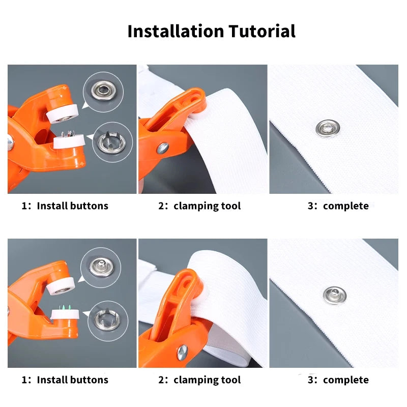 Snap Button Kit With Hand Pressure Pliers 50pcs 100pcs Snaps , Metal