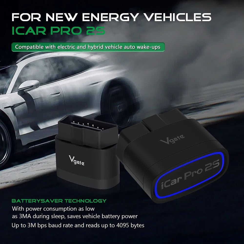 New Vgate iCar Pro 2S ELM327 Bluetooth 5.3 for Android/IOS/PC OBD2 Car