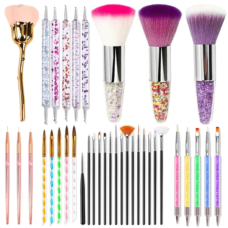 Nail Art Brush Remove Nail Dust Brush Acrylic UV Gel Polish Powder