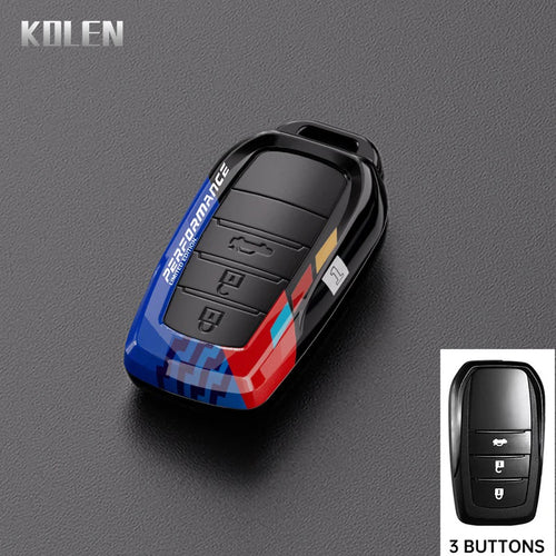 ABS Carbon Fiber Car Key Case Cover For Toyota Corolla Land Cruiser