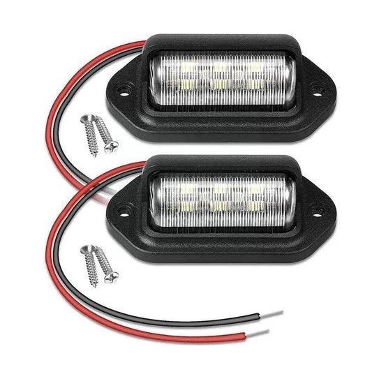 2PCS 6 LED Car License Number Plate Light For SUV Truck Trailer Van