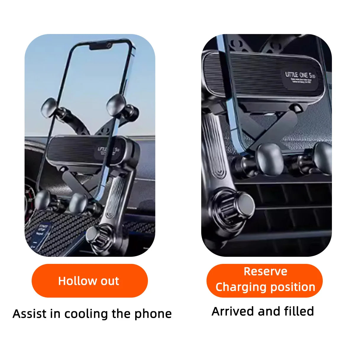 New universal mobile phone car holder with inverted hook type air