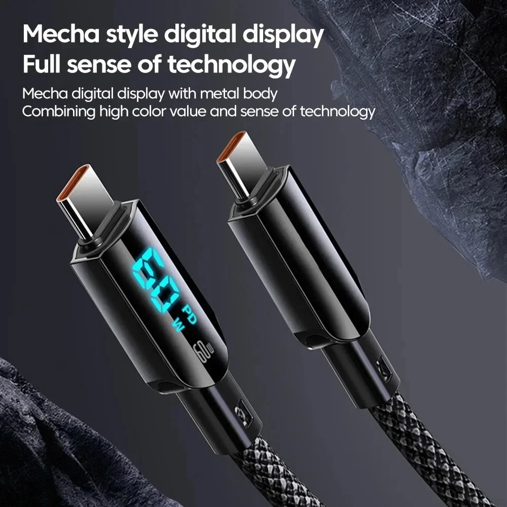 USB C 100W Super Quick Charging Data Cable Sturdy Nylon Braid Type C