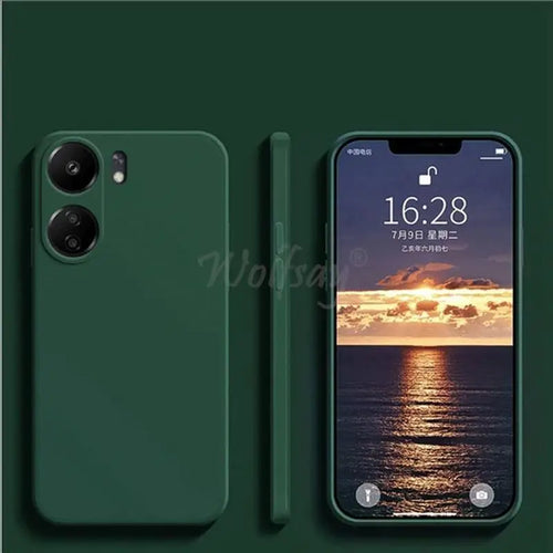 For Xiaomi POCO C65 Case Liquid Silicone Plain Rubber Fundas Protector