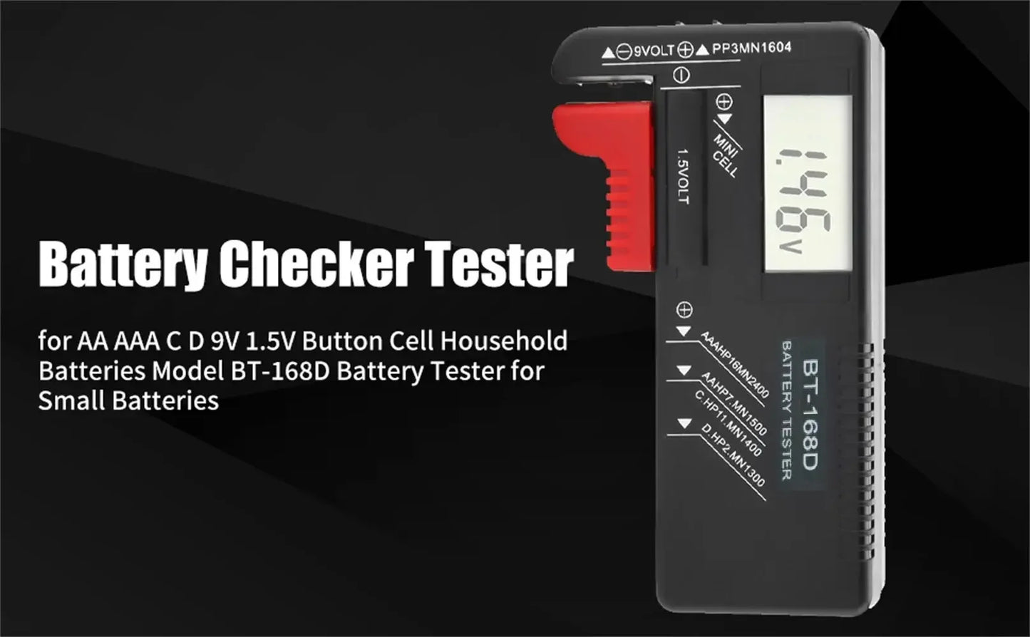 BT-168D Battery Tester Universal Digital LCD Tester AA AAA CD 9V 1.5V