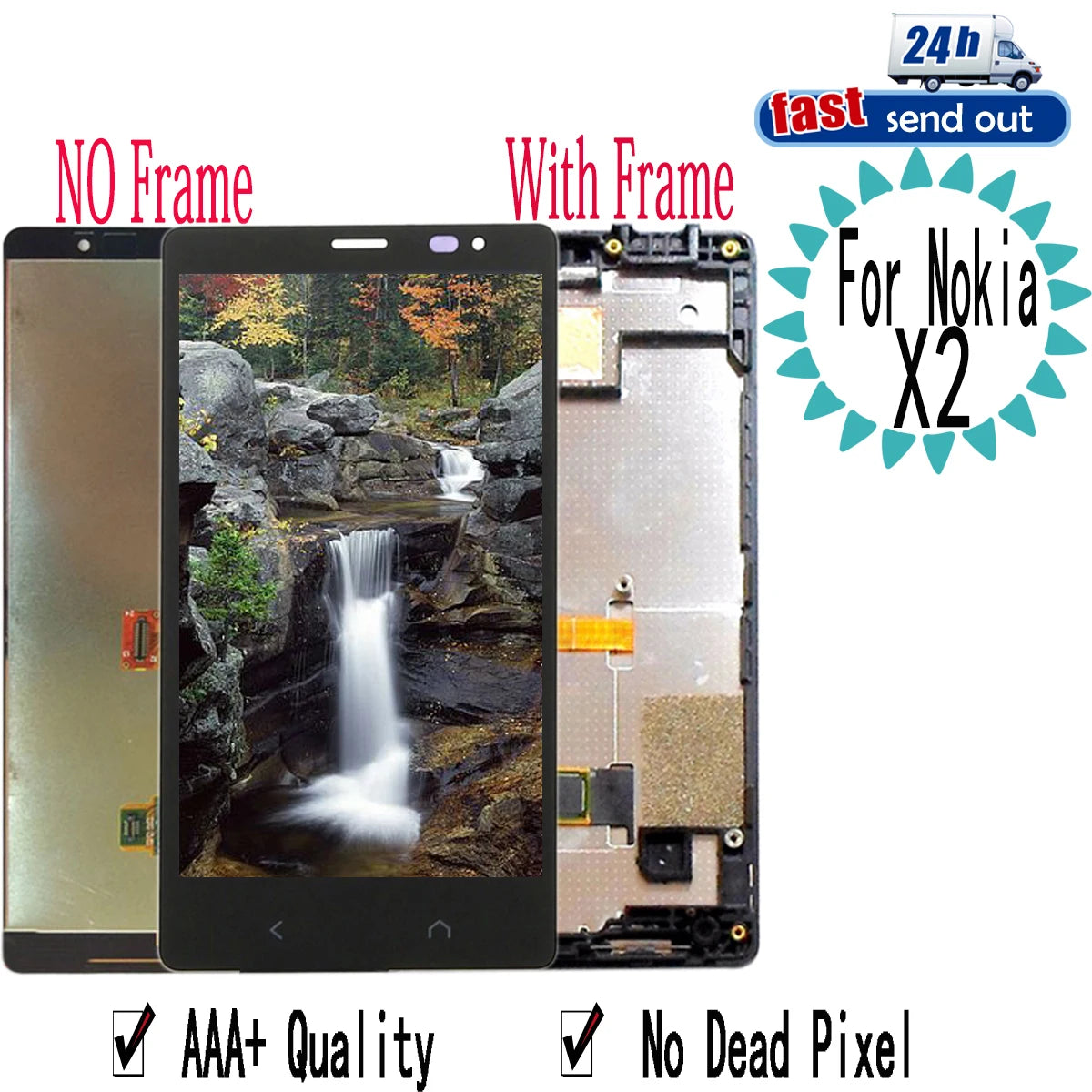 4.3'' X2 LCD For Nokia X2 LCD Display  Dual RM-1013 RM-1014 X2DS Touch