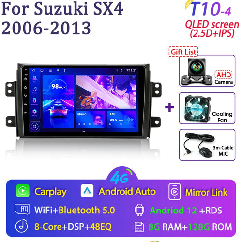 Srnubi Android Car Radio For Suzuki SX4 2006 - 2014 For Fiat Sedici