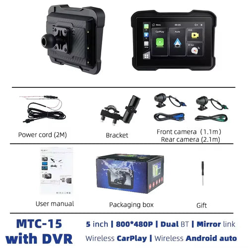 EKIY 5 inch Wireless CarPlay Moto Android Auto Portable Digital