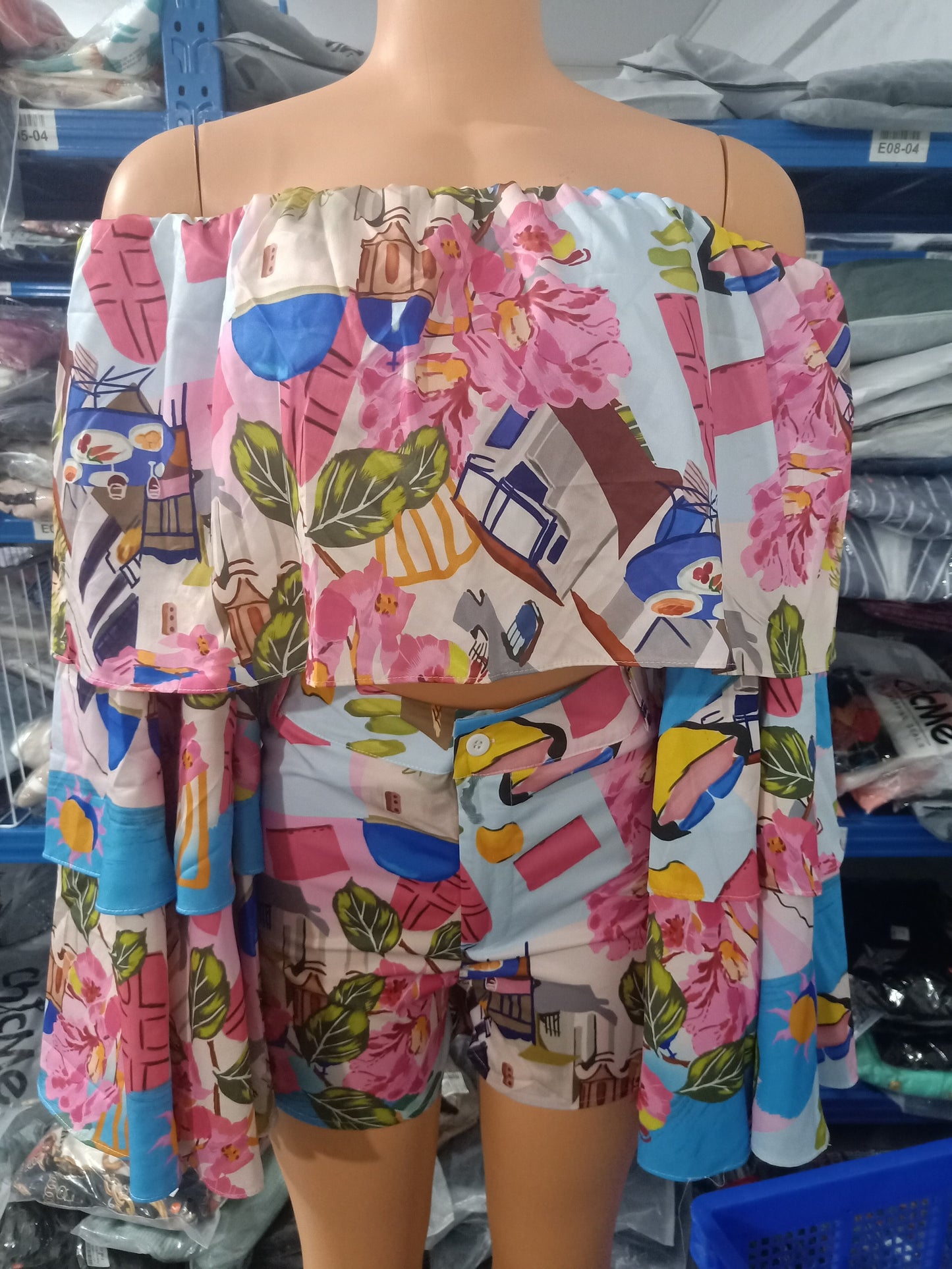 Two Piece Sets Womens Outifits 2023 Spring Fashion Graphic Print Off