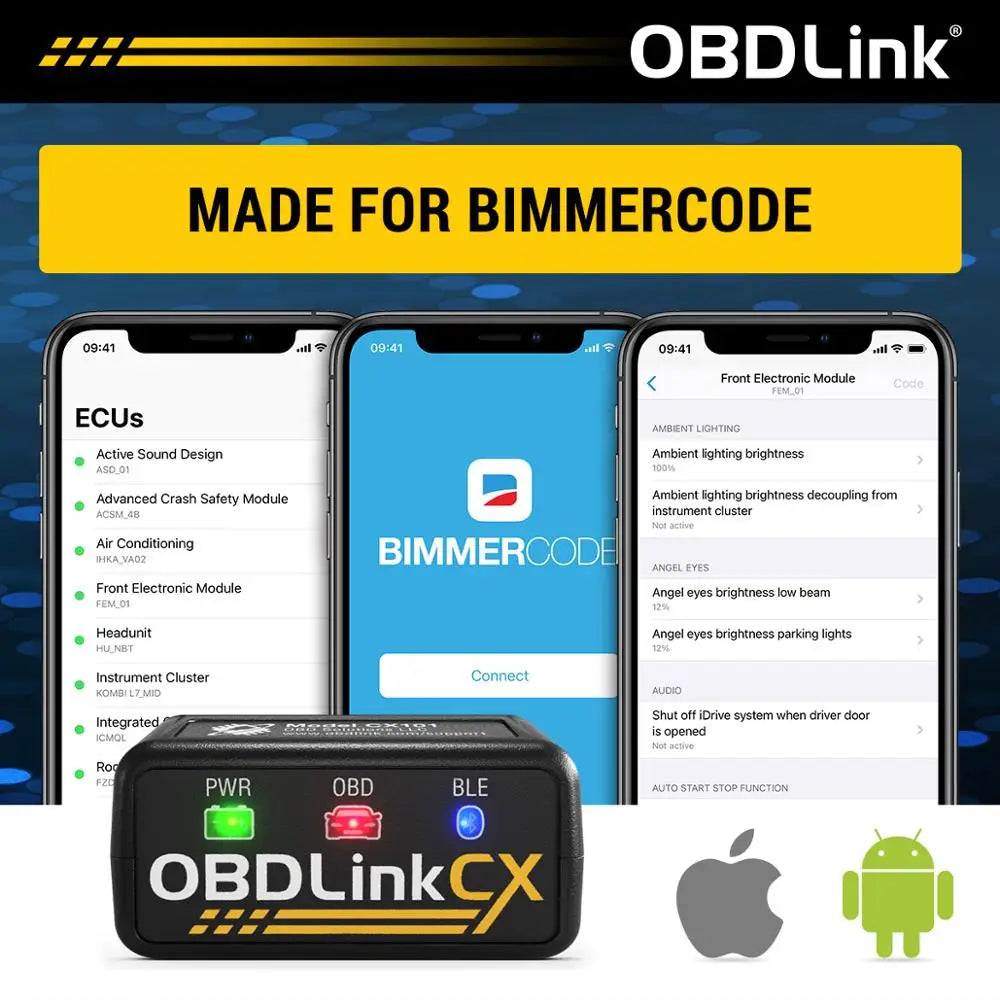 OBDLink CX Bimmercode Bluetooth 5.1 BLE OBD2 Adapter for BMW/Mini,