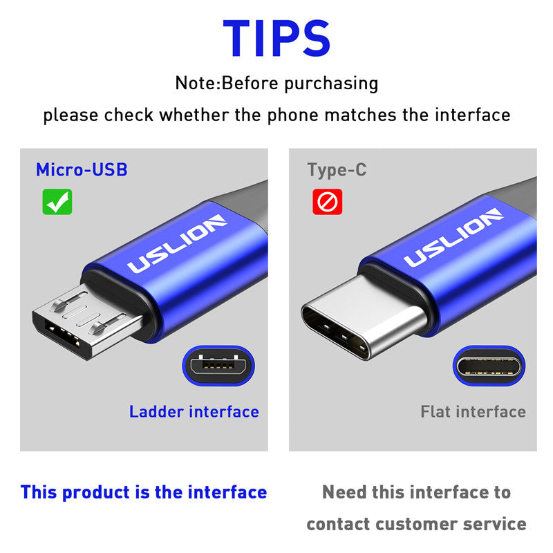 Uslion 3a Micro Usb Cable Fast Charge Usb Data Cable Cord For Samsung